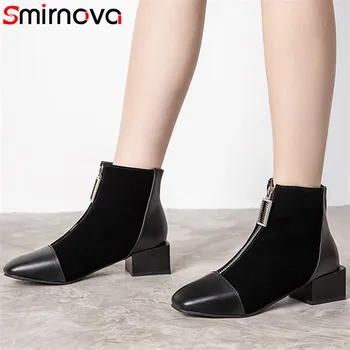 

Smirnova 2020 winter autumn hot fashion woman ankle boots zip new prevail wholesale female boots dress shoes womens boots