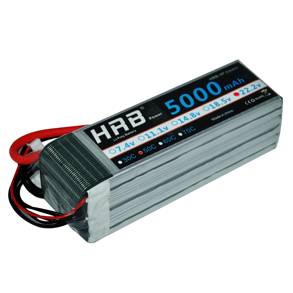 2 упаковки HRB 6S Lipo аккумулятор 22 в 5000 мАч 50C EC5 разъем для Trex 700 800E tarot 650 Квадрокоптер
