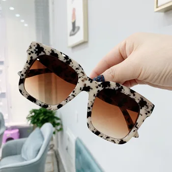 

New Leopard Print Cat Eye Women Box Sunglasses Men Classic Vintage Shaped Sun Glasses Female Eyewear Sunglasses Brand Designer