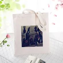 Наруто Холщовая Сумка для ежедневного использования текст DIY пользовательский принт логотип экологический многоразовый перерабатываемая сумка для покупок