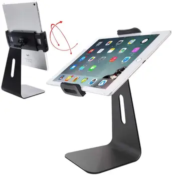 

Adjustable Metal Tablet Stand 360 Degrees Rotatable Aluminum Holder Compatible with ipad for Desktop,Kitchen,Table,Office Black