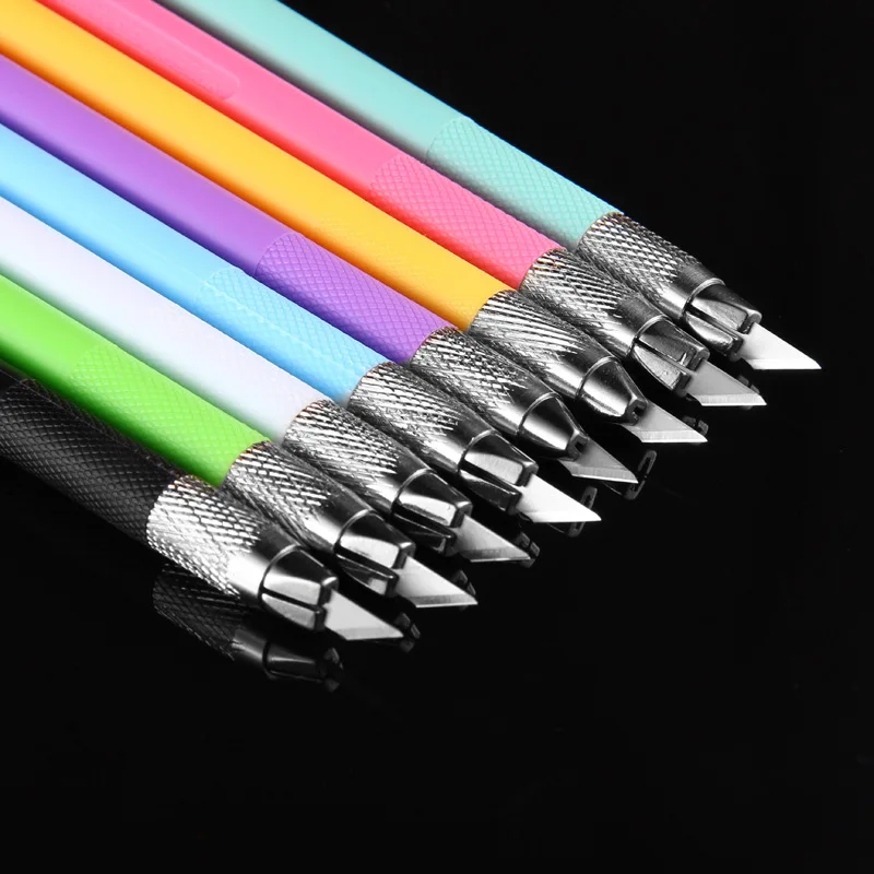 1 Uds talla de Metal cuchillo estudiante antideslizante de cortador de papel de la pluma y de arte en la Escuela de corte de herramientas y suministros