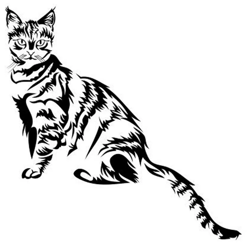 

Car Sticker Sitting Kitty Classic Animal Car Sticker Personality Tracery Sticker 14.5*14.3CM