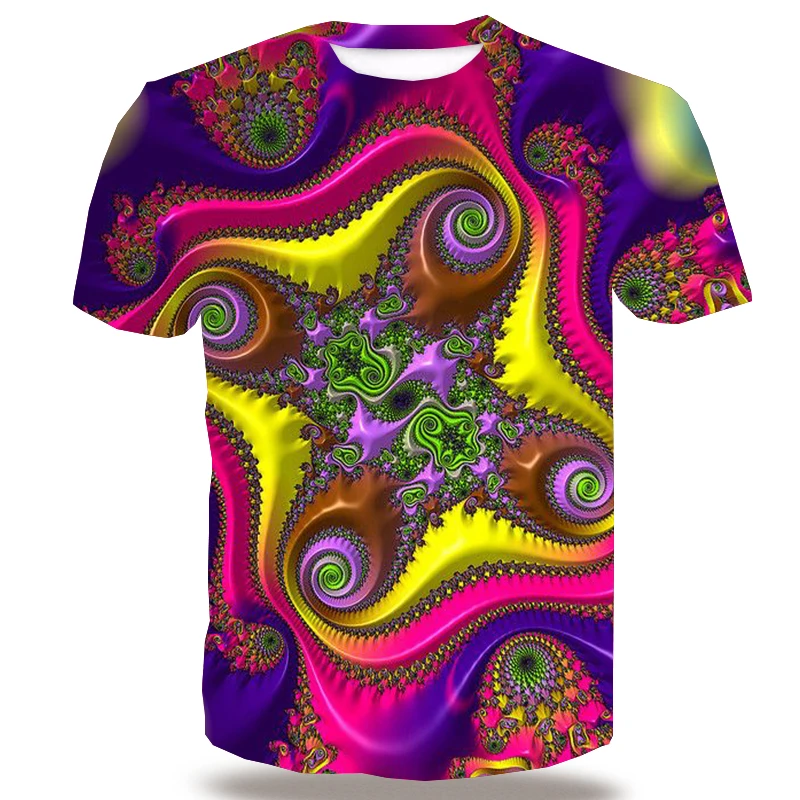 

UNEY Psychedelic Stripes T Shirt For Men Rainbow La Pattern Summer T-Shirt Sports Sleeveless Tops 2020 New Plus Size Tees