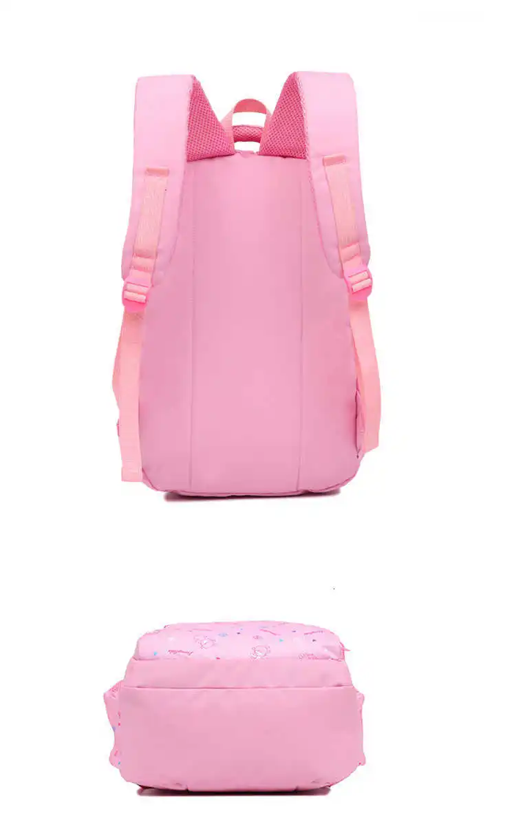 Primary Orthopedic School Bag For Children Kid Fashion Canvas Student Printing 3 Pcs Cartoon Lovely Backpack Capacity Bag