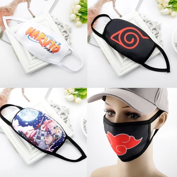 

Anime NARUTO Uchiha Itachi Cosplay Mask Konoha Akatsuki Red Cloud Symbol Child Adult Street Sports Half Face Dust-Proof Masks