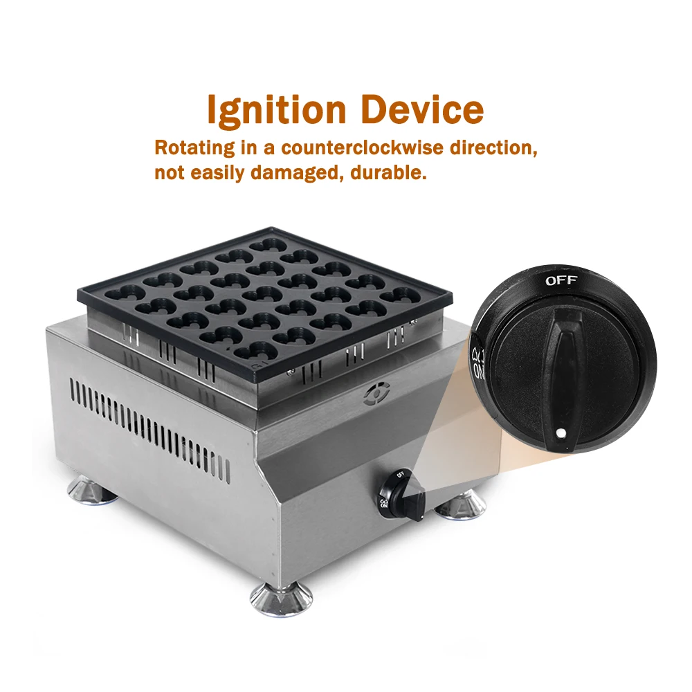 GZZT Gas Waffle Maker LPG Heat Shaped Egg Waffles Manual  Non-stick Metal 25pcs Heart  Mini Waffle Machine
