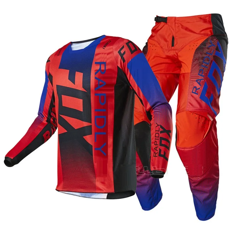 NEW 2021 RAPIDLY FOX 180/360 Motocross Jersey and Pants red MX Gear Set Combo mtb Off Road motorcycle racing suit enduro | Автомобили и