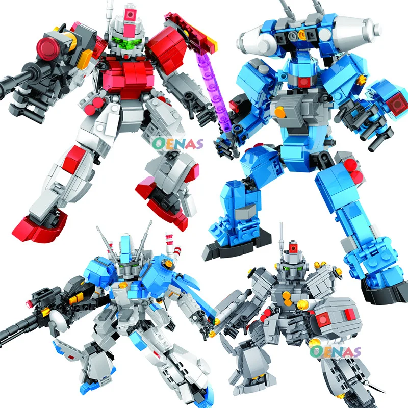

QIAOLETONG Mech Series Changeable Modeling Boy Fight Inserted Educational Building Blocks Toy 12105/12106