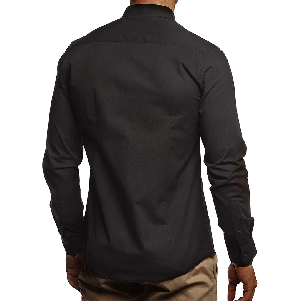 Рубашка мужская camisa masculina уличная мода с длинным рукавом Повседневная пригонка Сельма карман Топ мужские рубашки