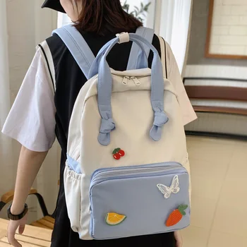 

2020 new products lovely Girl backpack College style Waterproof nylon bag Korean Small and pure and fresh Female student package