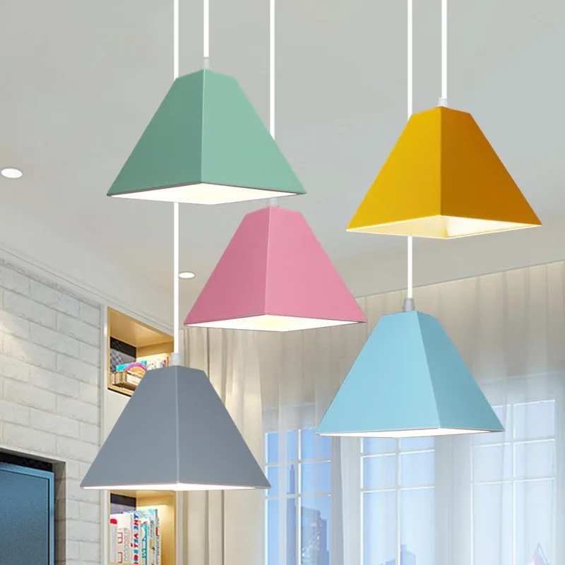 

nordic pendant light woden pendant lamp for home lighting modern hanging lamp aluminum lampshade led bulb kitchen light e27 ing