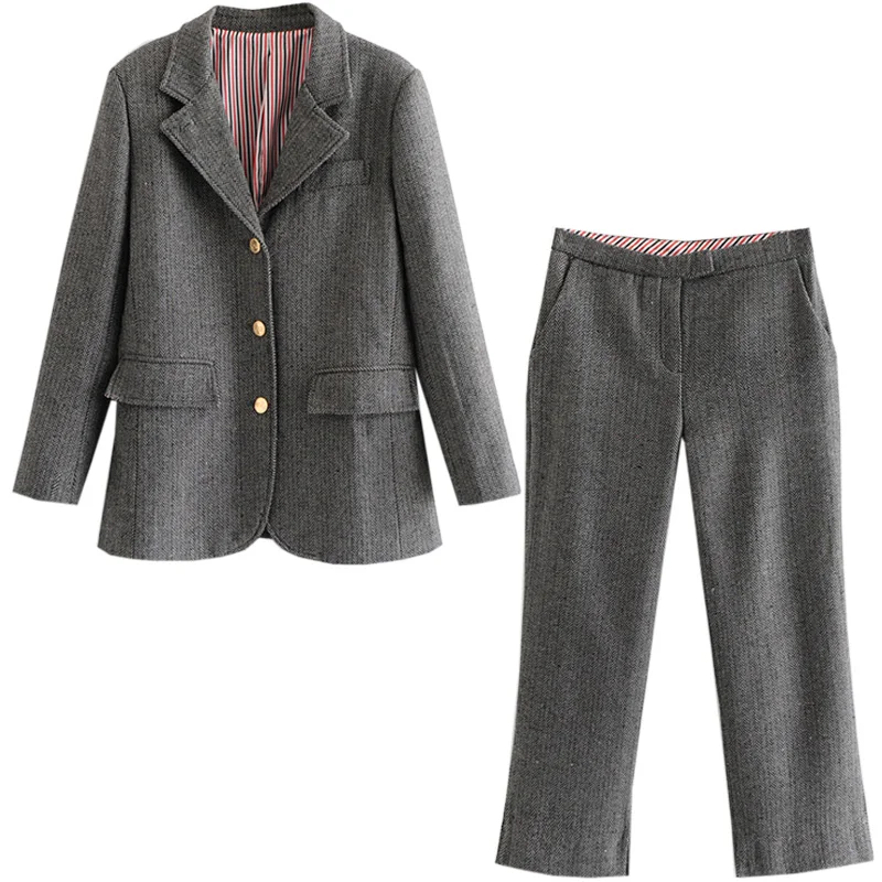 

Women's suit 2020 spring and autumn new loose blazer pants skirt skirt small fragrance style suit temperament was thin women's
