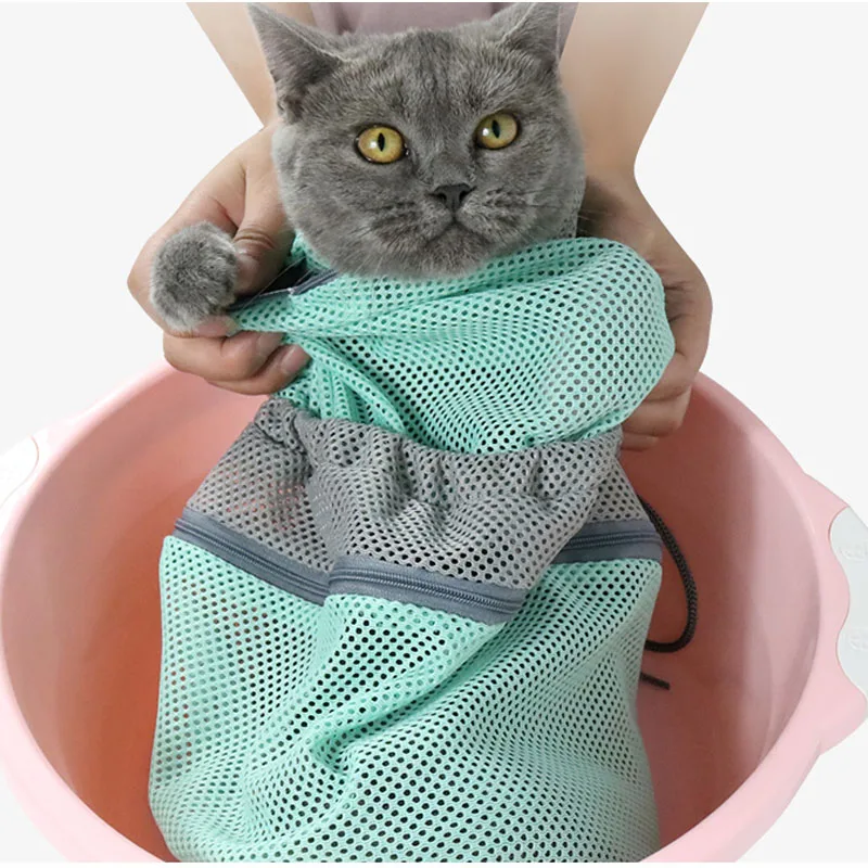 Съемный мешок для мытья кошек, душевая сетка, безопасная защита от царапин и укусов, Жесткая Сумка для купания для домашних животных, товары для кошек