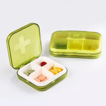 

Mini Size Pill Box 4 Slots Moisture-proof Pills Case Organizer Portable Travel Drugs Storage Container Medicine Box