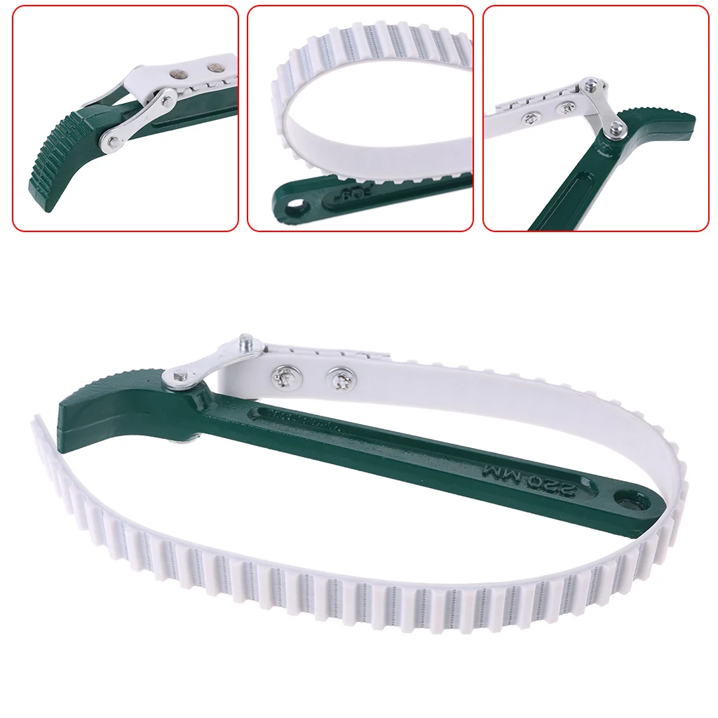 9" Adjustable Oil Filter Belt Non-slip Rubber Strap Wrench Car Repair Tool
