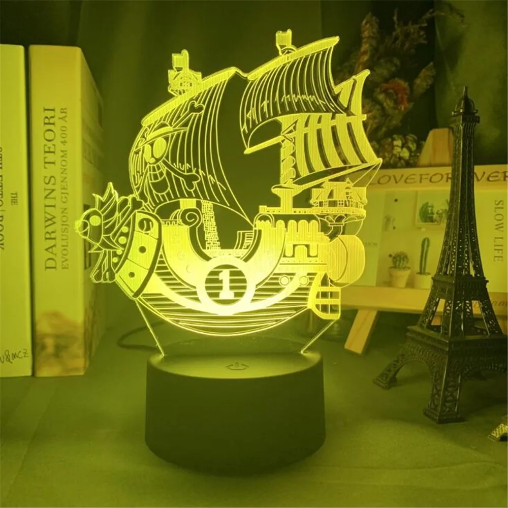 Цельный 3D Ночник светильник светодиодный для спальни Луффи Зоро Ace тысяча