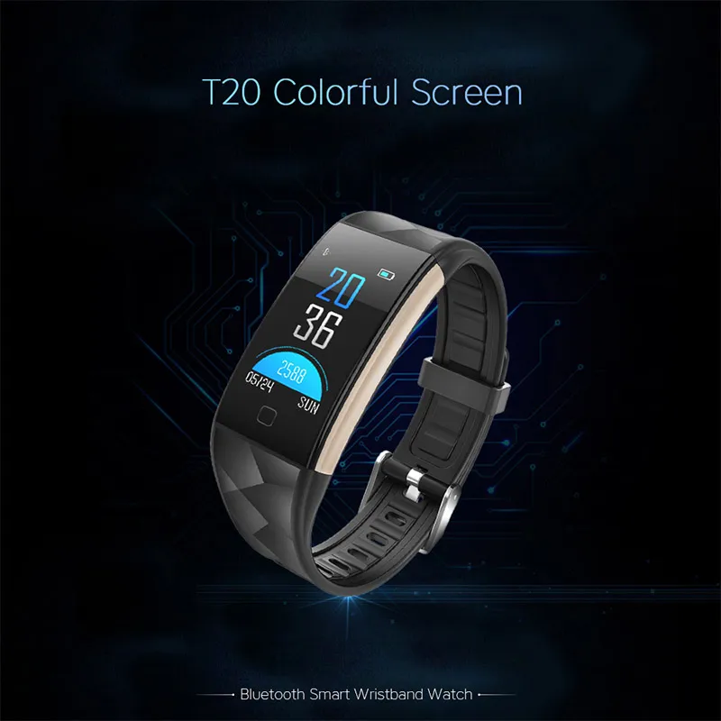 T20 Smart Bracelet Smartwatch With Blood Pressure Heart Rate Monitor Sport Activity Tracker Fitness Smart Band for Iphone Xiaomi