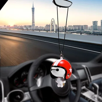 

Hot sale car interior decoration big white pendant cute with helmet big white pendant gift free shipping