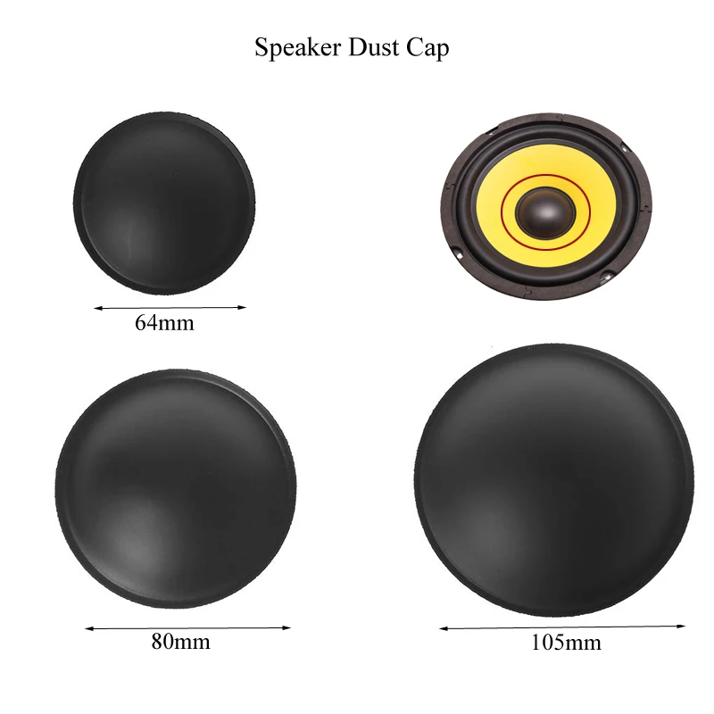 10pcs/Lot 64mm/75mm/93/130mm Audio Speaker Dust Cap Midrange Woofer Loudspeaker Dome Paper Cone Cover Repair Accessories