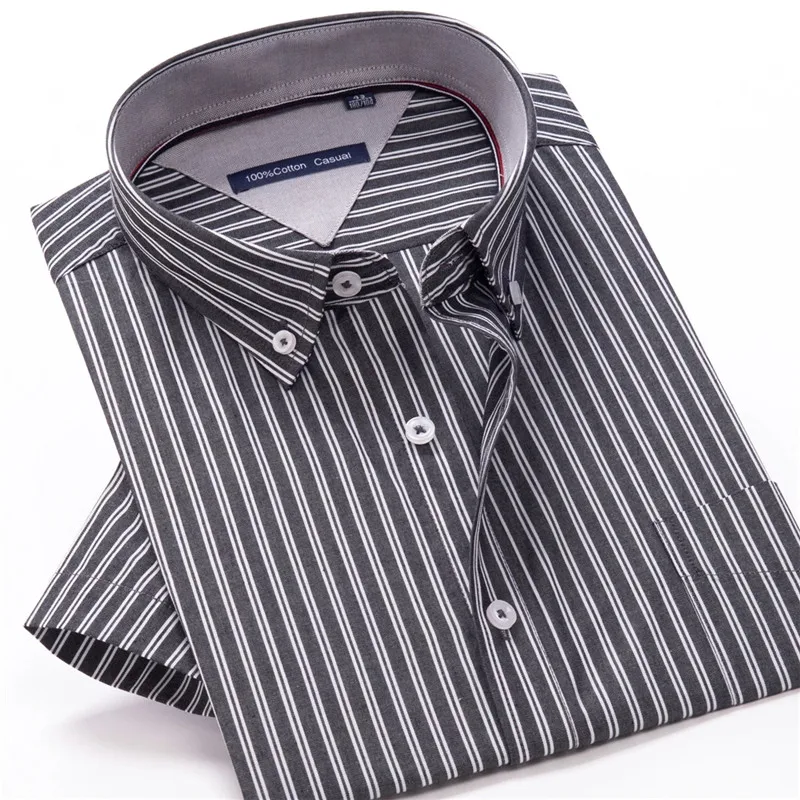 100% cotton summer men's shirt Men's business casual plaid short-sleeved shirt Oversize 8XL 9XL 10XL 9 color options cotton shirt men casual shirt