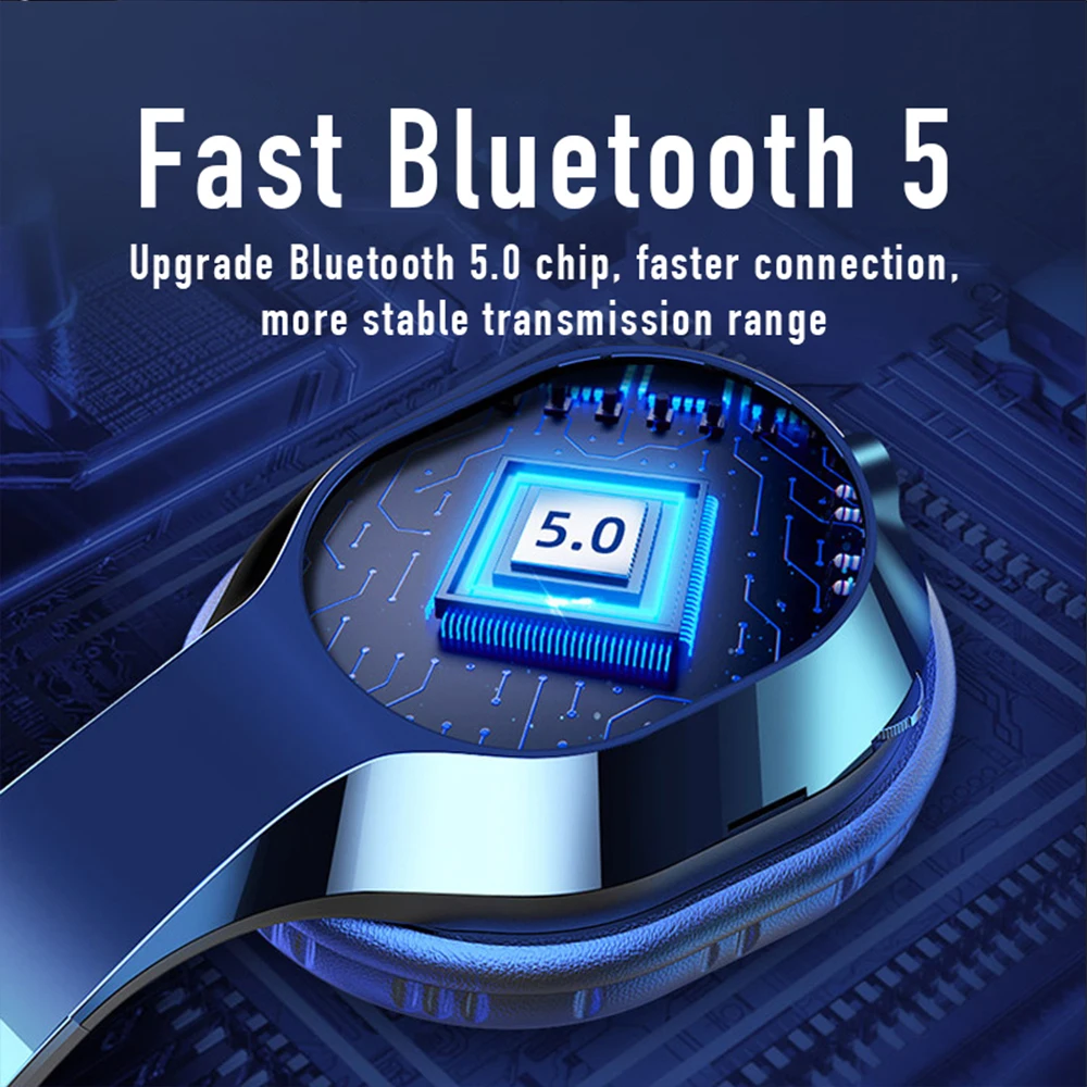 KISSCASE T5 T6 wireless bluetooth headset head mounted TF card sports running hanging ear retractable computer gaming headset
