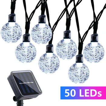 

7m Solar Lamp String Light 50LED Solar Fairy Lights Balls Warm White Balls String Light Indoor Outdoor Garden Party Decoration