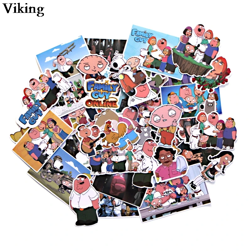 

55Pcs/set Anime Sticker Family Guy PVC Stickers Funny Sticker For Notebook Scrapbooking Sticker Laptop Car Luggage Sticker G0141