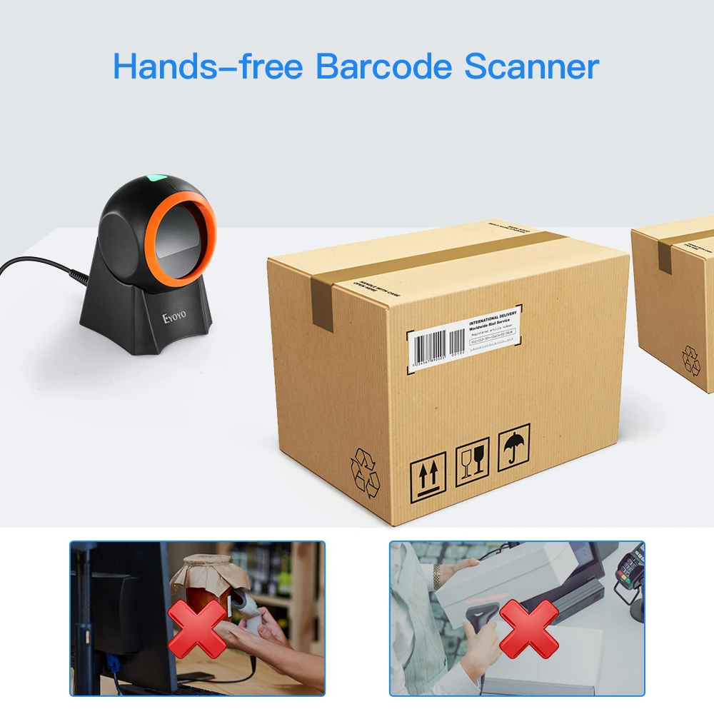 Eyoyo Scanner de Alta Velocidade Leitura Código de Barras Digitalização Plataforma Leitor de Código de Barras 1d 2d Mesa Leitor de Código de Barras Leitor Matriz Dados - Imagem 5