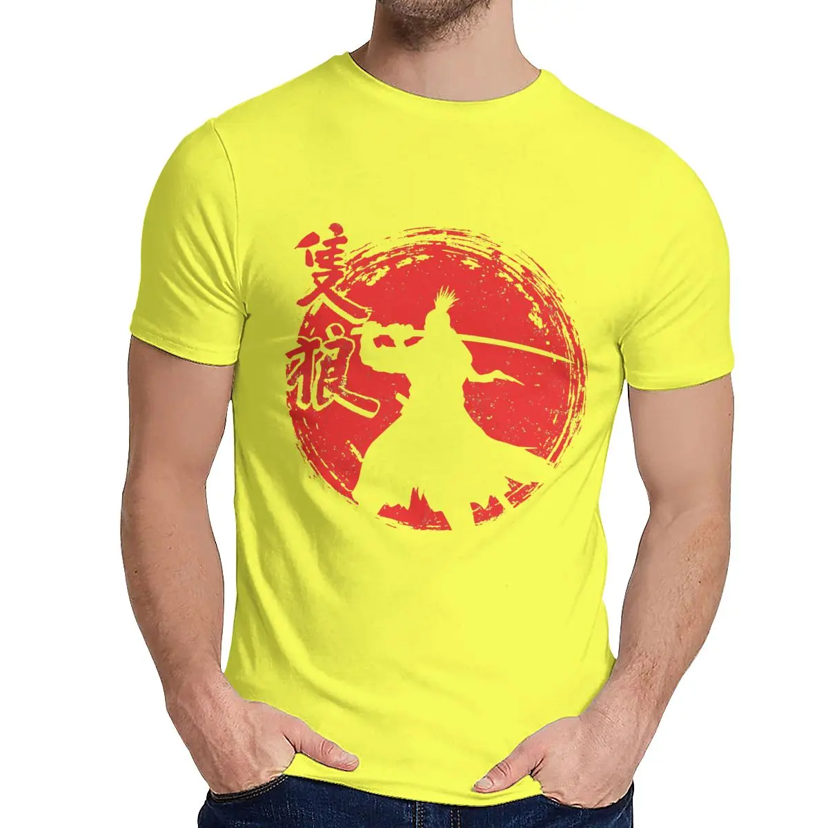 O-образным вырезом One-armed Wolf Red Sun Sekiro Shadows Die Twice футболка Новое поступление мужские удобные La Camiseta дизайн для унисекс - Цвет: Цвет: желтый