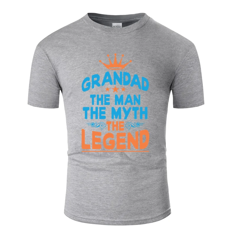 Men-Gray Футболка с графическим принтом «granddad the man the myth the legend», кавайная одежда, мужская футболка с круглым вырезом, Harajuku, европейский размер, S-5xl, футболка - Цвет: Men-Gray