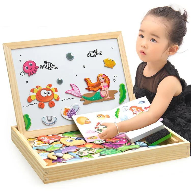 

Saors Magnetic Animal Joypin Drawing Board 3D Puzzle Model Flexible Writing Board Blackboard