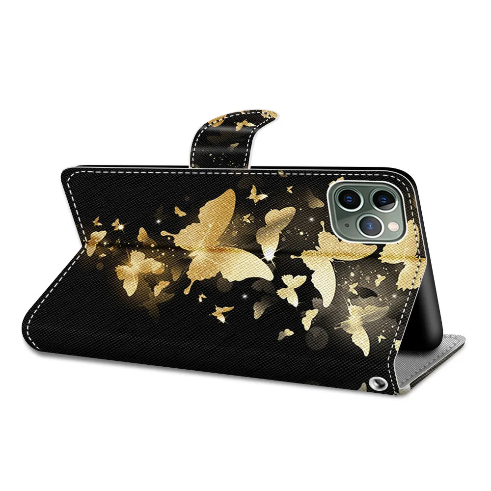 Милый кожаный чехол для телефона с цветочным рисунком для samsung Galaxy A50 A60 A40 A70 A80 A90 M40, роскошный чехол-книжка с рисунком из мультфильма