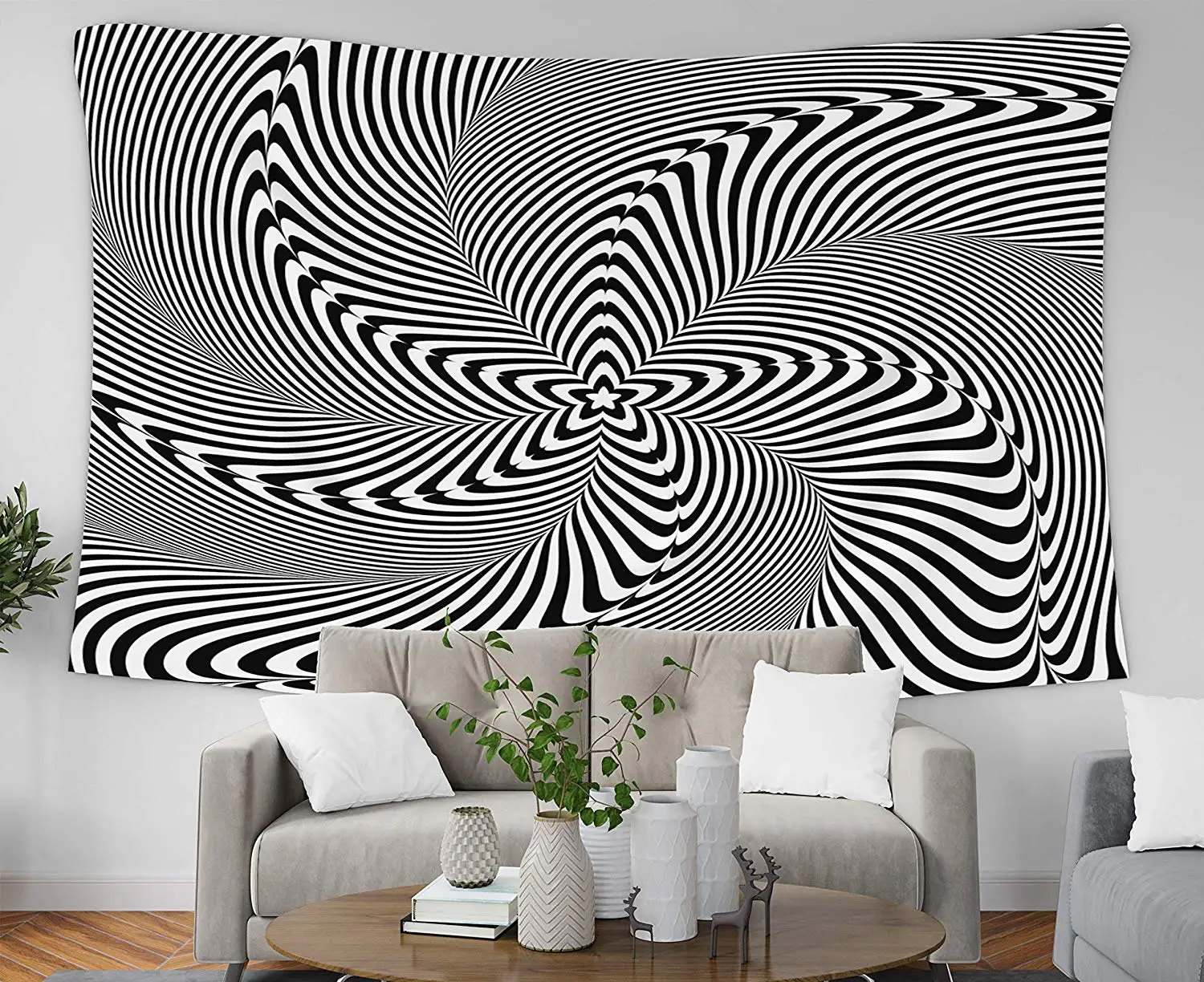 

Music Handwritten Quote Wall Hanging Tapestry Optical Illusion Abstract Background