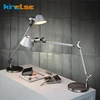 Adjustable Long Swing Arm Desk Lamp Modern Fashion Silver Aluminium Office Reading Study LED Clamp Desktop Table Light with Clip 3