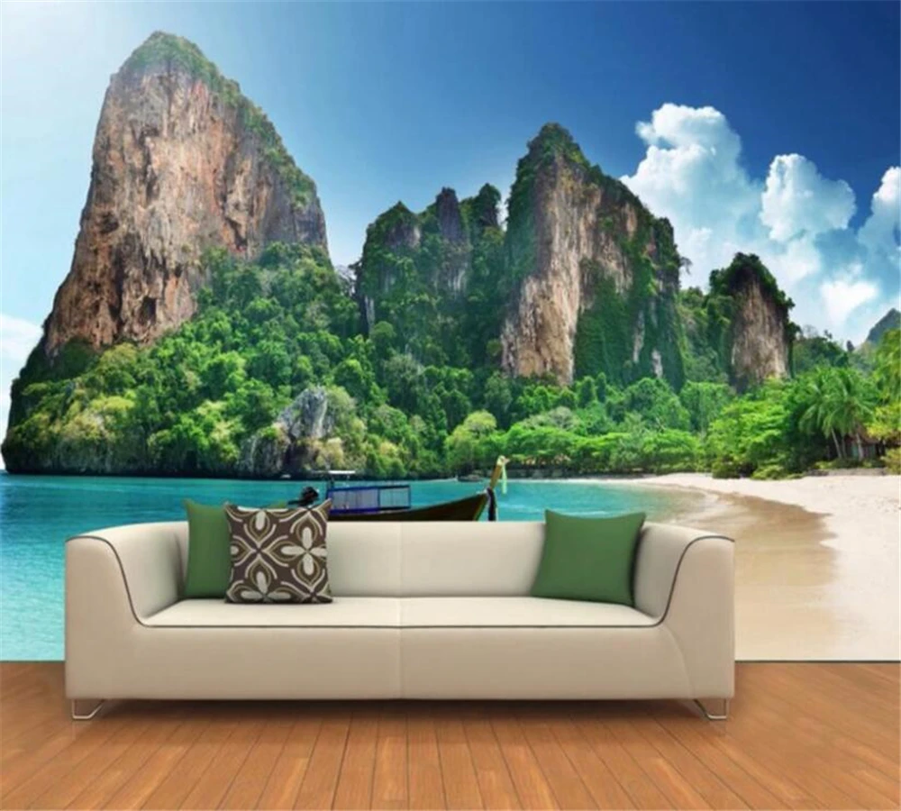 Beibehang Custom Mural Wallpaper Beautiful Scenery Coast 3d Background