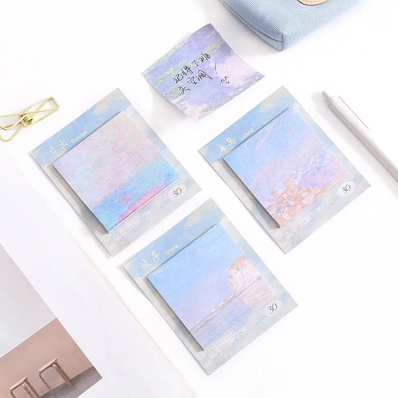 

Creative Art Oil Painting Style Square Post-it Can Tear Message N Times Post-it Notes Memo Record Note Paper Memo Sheets