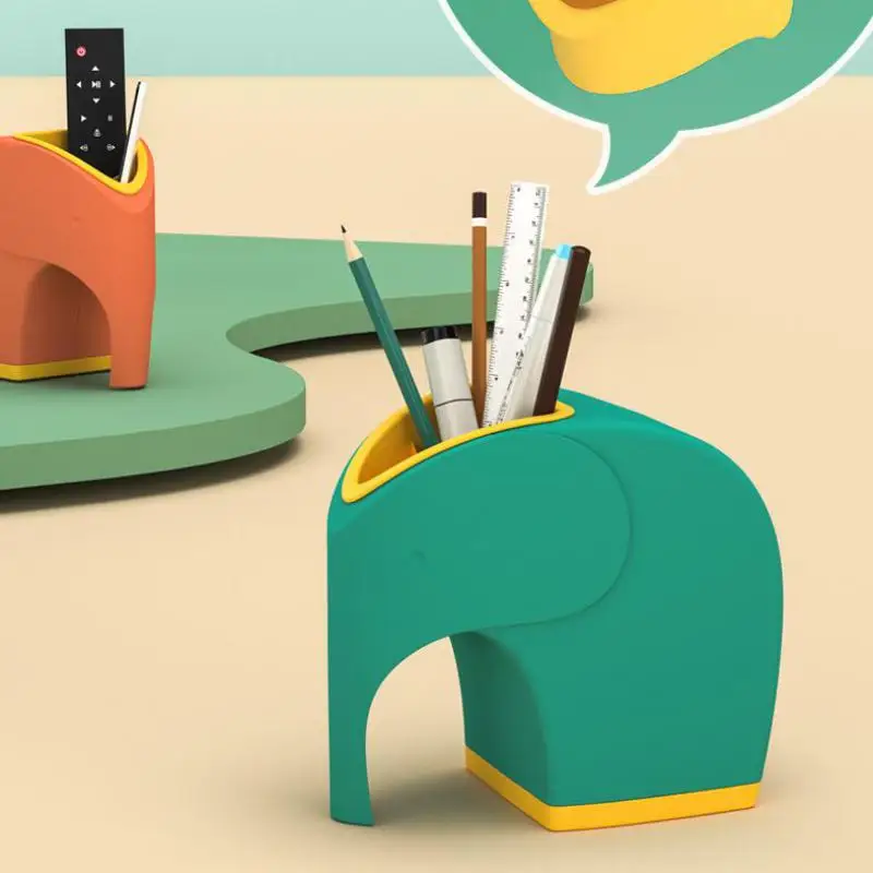 Creative Desk Elephant Tissue Paper Box Cover With Pen Holder Remote Controller Mobile Phone Storage Organizer Home Office