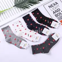 Однотонные носки с принтом любящего сердца осенние женские хлопковые носки повседневные спортивные милые мягкие удобные дышащие впитывающие пот