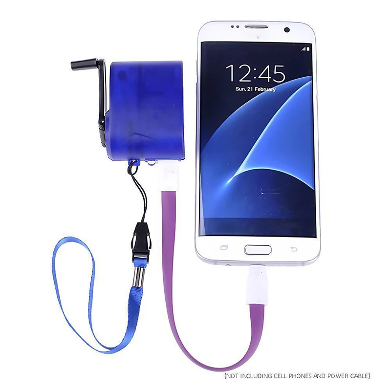 Portable Hand Crank Wind Up USB Cell Phone Emergency Charger Outdoor Charging