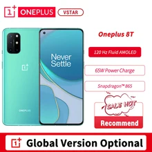 Global firmware Oneplus 8T 8 T Smart Phone 6.55''120Hz Fluid AMOLED Snapdragon 865 5G Phone Octa Core 48MP 65W Warp Charge