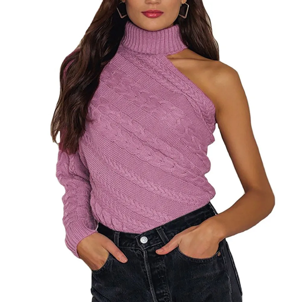 Off Single Shoulder Women Sweaters
