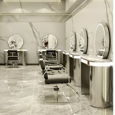 Barbershop mirror Hair salon dedicated floor ironing and dyeing table Hair salon hair cutting mirror