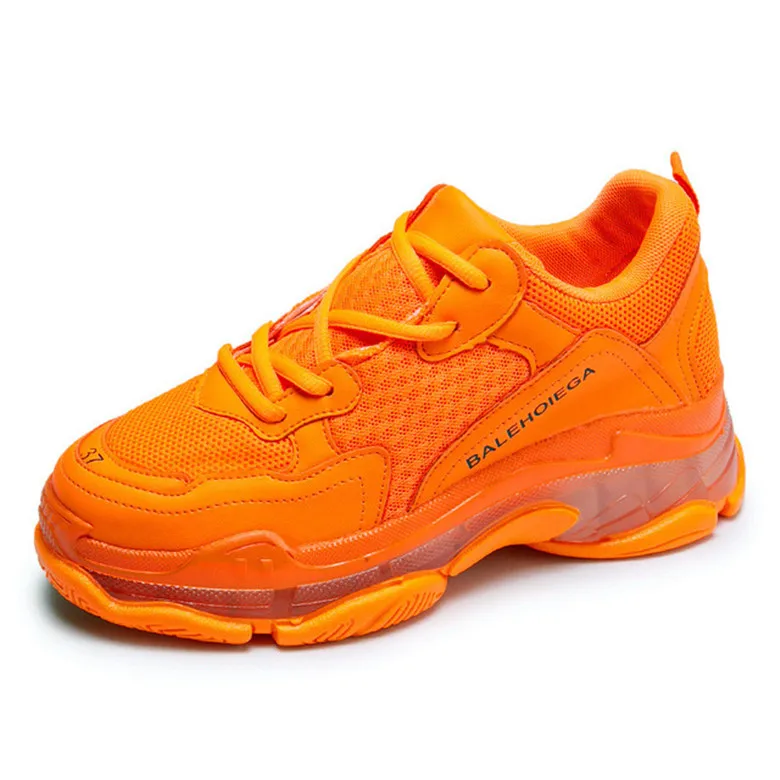 SNURULAN Для женщин беговая Обувь, женские кроссовки для прогулок либо занятий бегом и отслеживание работы обувь воздуха без каблука Fly вязаная Сверхлегкий корзина Спорт Тренажерный зал - Цвет: Оранжевый