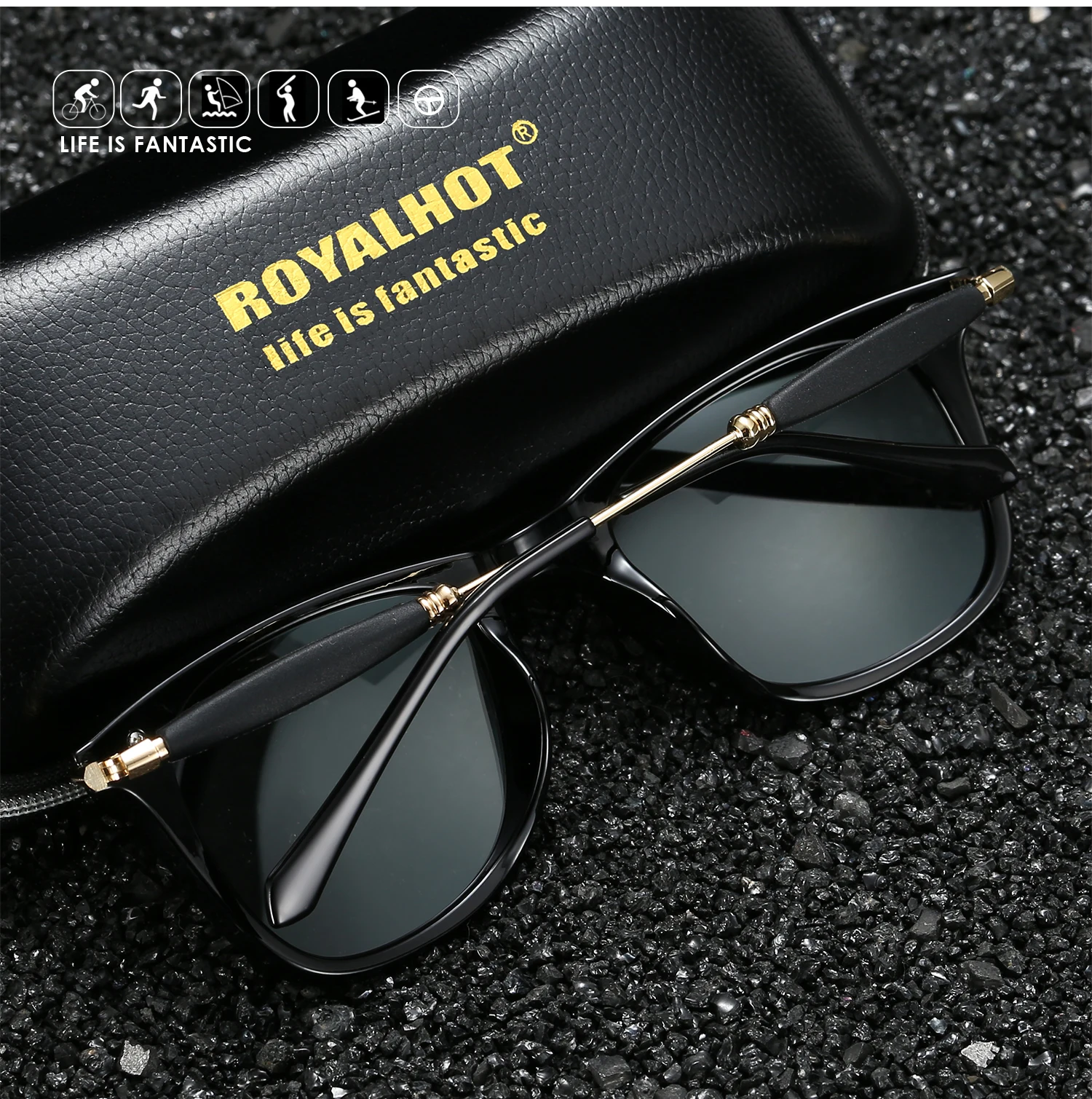 RoyalHot, мужские, женские, поляризационные, Ретро стиль, квадратная оправа, солнцезащитные очки, для вождения, солнцезащитные очки, оттенки, Oculos masculino, мужские, 900125