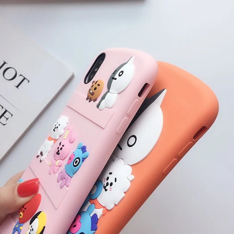 3D Cute Cartoon Dog Sheep Cat Case For Apple iphone 6 6S 7 8 Plus XS 11 Pro Max Doll Case Soft Silicone Phone Cover