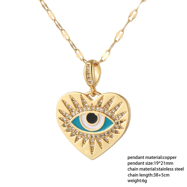Boho Evil Bllue Eye Necklace for Women Men Snake All-seeing Eye Collar Necklace Gold Pendant Long Chains Couple Necklace Punk NK004G11