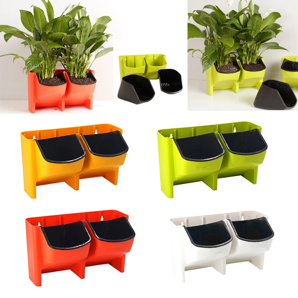 4 色自己散水プランター屋外垂直ガーデン壁掛け植物植木鉢プラスチック吊り鉢 Flower Pots Planters Aliexpress