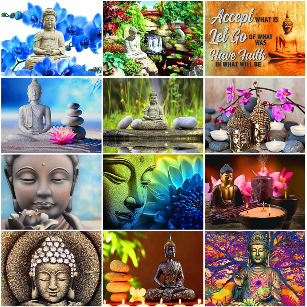 

EverShine Diamond Painting Portrait Rhinestones Art Diamond Embroidery Buddha 5D DIY Full Square Beaded Needlework Home Decor