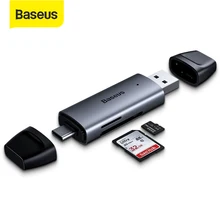 Baseus lector de tarjeta de tipo C USB 3,0 USB a USB Micro SD TF lector de tarjetas adaptador para ordenador portátil accesorios Multi tarjeta de memoria inteligente lector